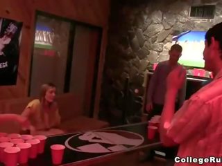Beer pong turns into fun xxx video