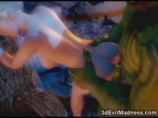 3D Elf Princess Ravaged by Orc - xxx clip at Ah-Me