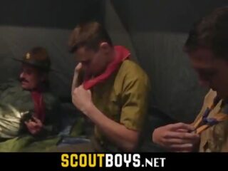 Tiny gay chap scouts woken up by leader to fuck-SCOUTBOYS&period;NET