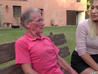 Blonde fabulous ass anal fucked by turned on grandpa