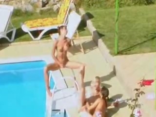 Three dolls secret erotica by the pool